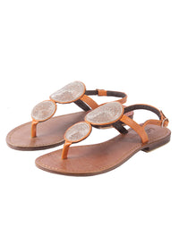 Sumba Double Medallion Flat - Natural Sole