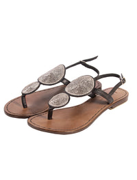 Sumba Double Medallion Flat - Natural Sole