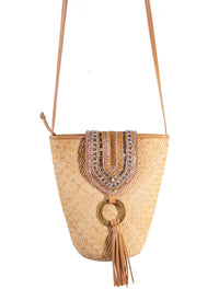 Victoria Petite Rattan Crossbody