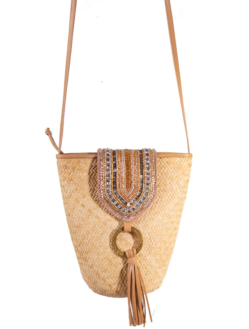 Victoria Petite Rattan Crossbody