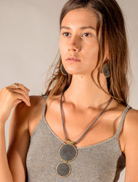 Sumba Double Medallion Necklace - Black