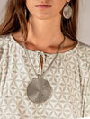 Sumba Medallion Necklace - silver